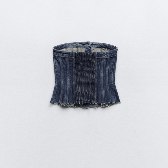 ❌️SOLD❌️CORSET STYLE DENIM TOP TRF SIZE XL - Picture 12 of 12